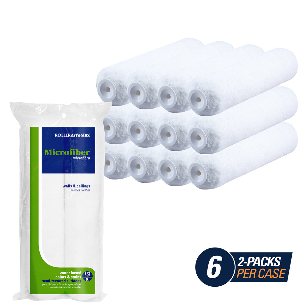 Microfiber™ RollerLite® Max Rollers - 9" x 1/2" - (2-Pack)