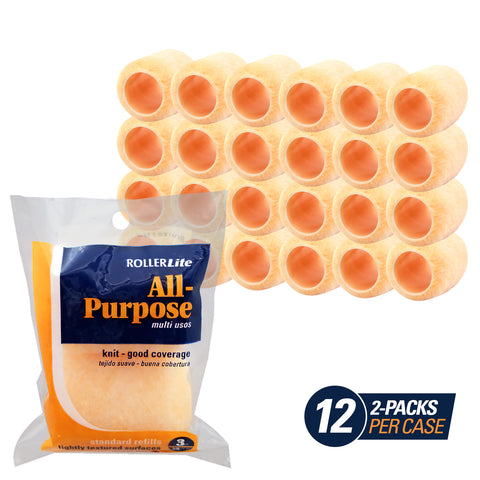 All Purpose™ - 3" x 3/8" - Trim Roller Cover - 100% Polyester Knit (2-Pack)