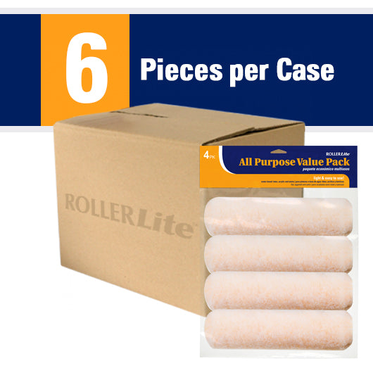 All Purpose™ - 9" x 3/8" - Standard Roller Cover (4-Pack) - 100% Polyester Knit
