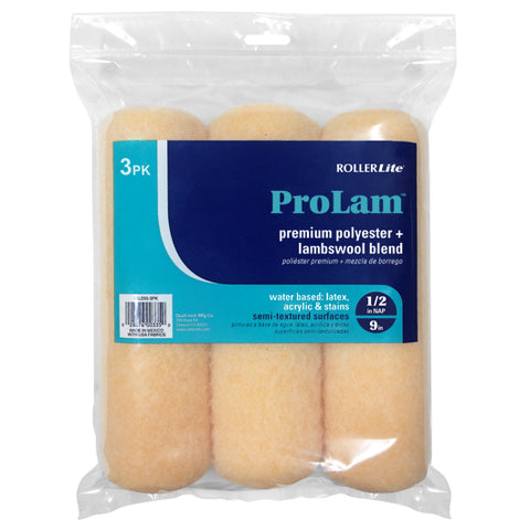 ProLam™ - 9" x 1/2" - Standard Roller Cover (3-Pack) - Lambswool, Polyester and Acrylic Blend