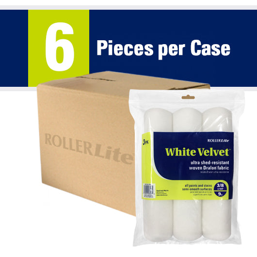 White Velvet™ - 9" x 3/8" - Standard Roller Cover (3-Pack) - Woven Dralon®