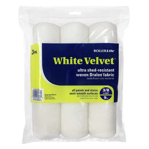 White Velvet™ - 9" x 3/8" - Standard Roller Cover (3-Pack) - Woven Dralon®