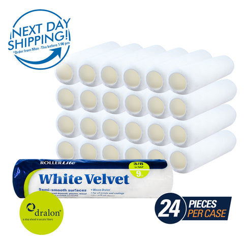 White Velvet™ - 9" x 3/8" - Standard Roller Cover - Woven Dralon®